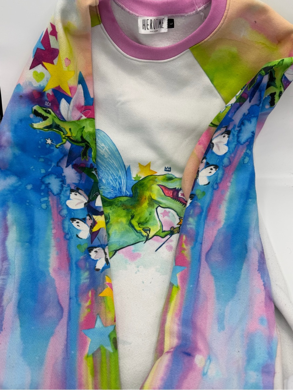 Herotime x Lora Zombie Dinosaur Sweatshirt Bundle Unisex L Meow-Rex - Picture 7 of 8